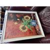 Image 1 : OIL ON CANVAS FLORAL PAINTING IN WHITE FRAME