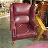 Image 2 : CLAW FOOT LEATHER WINGBACK CHAIR