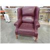 Image 1 : CLAW FOOT LEATHER WINGBACK CHAIR
