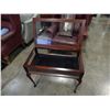 Image 2 : QUEEN ANNE GLASS LIFT TOP DISPLAY END TABLE