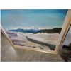 Image 2 : VINTAGE OIL ON CANVAS MOUNTAIN WINTER SCENE PICTURE SIGNED F.GIBSON