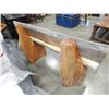 Image 2 : LOG BENCH W/ SALMON CARVING