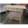 Image 1 : MAPLE 2 DRAWER BUTCHER BLOCK TOP ROLLING KITCHEN CART