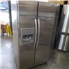 Image 1 : STAINLESS KITCHENAID SIDE BY SIDE REFRIDGERATOR WITH ICE MAKER AND WATER - TESTED AND WORKING