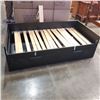 Image 1 : BLACK IKEA SINGLE SIZE BEDFRAME W/ 2 UNDER BED STORAGE DRAWERS