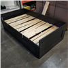 Image 2 : BLACK IKEA SINGLE SIZE BEDFRAME W/ 2 UNDER BED STORAGE DRAWERS