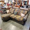 Image 2 : VICLINE GREEN SECTIONAL W/ CHAISE - APPROX 7 FOOT WIDE, 5 FOOT DEEP