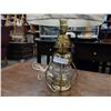 Image 2 : BRASS AND GLASS TABLE LAMP HURRICANE LAMP BASE