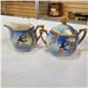Image 3 : JAPAN HAND PAINTED BLUEBIRD PATTERN COFFEE POT, CREAM AND SUGAR, AND CUPS AND SAUCERS