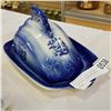 Image 2 : OLD FOLEY, ROYAL STAFFORD, AND FLOW BLUE IRONSTONE CHEESE DISHES