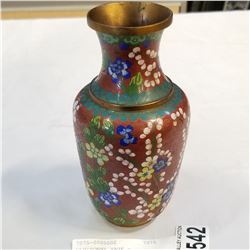 CLOISONNE VASE - DENTED/DAMAGED - APPROX 6 3/4 INCH TALL