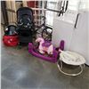 Image 1 : GRACO STROLLER AND BABY SEAT, ROCKING HORSE AND BABY BED