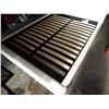 Image 2 : WHITE LEATHER QUEENSIZE BED FRAME W/ ADJUSTABLE HEAD RESTS AND HEAD BOARD