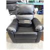 Image 1 : NEW LIFESTYLE SOLUTIONS WEBSTER RELAX-A-LOUNGER RECLINER, FAUX BLACK LEATHER, RETAIL $499, SIDE PIEC