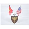 Image 1 : WWII Marine Corps Service Plaque w/ Flags