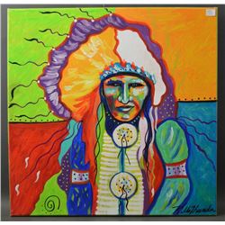 WESTERN PAINTING ( KATHY KILLS THUNDER)