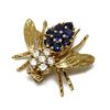 Image 1 : 14 CARAT GOLD DIAMOND & SAPPHIRE BEE PIN.