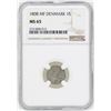 Image 1 : 1808MF Denmark Skilling Coin NGC MS65