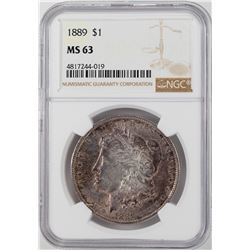 1889 $1 Morgan Silver Dollar Coin NGC MS63