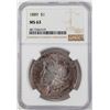 Image 1 : 1889 $1 Morgan Silver Dollar Coin NGC MS63