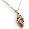 Image 1 : Plated 18KT Yellow Gold 4.49ctw Garnet and Diamond Pendant with Chain
