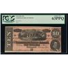 Image 1 : 1864 $10 Confederate States of America Note PCGS 63PPQ