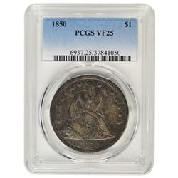 1850 Seated Liberty Dollar PCGS VF25