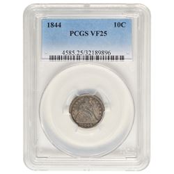 1844 Seated Liberty Dime PCGS VF25