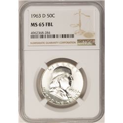 1963-D Franklin Half Dollar Coin NGC MS65FBL