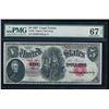 Image 1 : 1907 $5 Legal Tender Note PMG 67EPQ