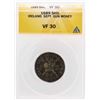 Image 1 : 1689 Ireland Sept Gun Money Shilling Coin ANACS VF30