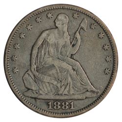 1881 Seated Liberty Half Dollar Coin