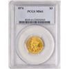 Image 1 : 1878 $3 Indian Princess Head Gold Coin PCGS MS61