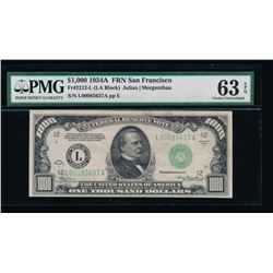 1934A $1000 San Francisco Federal Reserve Note PMG 63EPQ