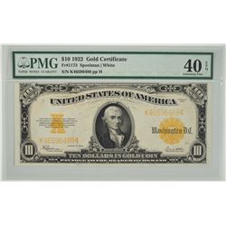 1922 $10 Gold Certificate PMG 40EPQ