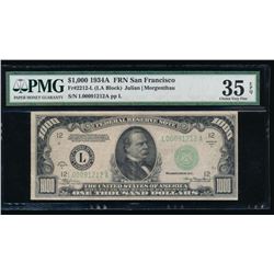 1934A $1000 San Francisco Federal Reserve Note PMG 35EPQ