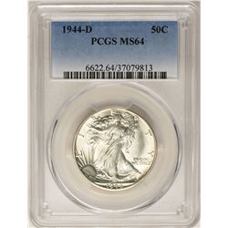 1944-D Walking Liberty Half Dollar Coin PCGS MS64