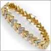 Image 1 : Plated 18KT Yellow Gold 0.42ctw Diamond Bracelet