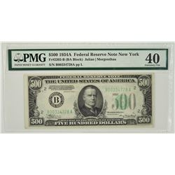 1934A $500 New York Federal Reserve Note PMG 40