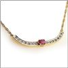 Image 1 : Plated 18KT Yellow Gold 1.72ct Ruby and Diamond Pendant with Chain