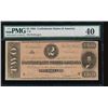 Image 1 : 1864 $2 Confederate States of America Note PMG 40