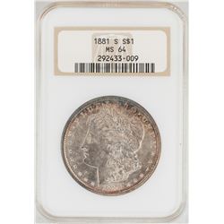 1881-S $1 Morgan Silver Dollar Coin NGC MS64