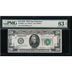 1928 $20 San Francisco Federal Reserve Note PMG 63EPQ