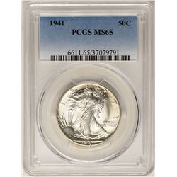 1941 Walking Liberty Half Dollar Coin PCGS MS65