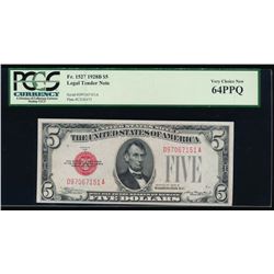 1928B $5 Legal Tender Note PCGS 64PPQ