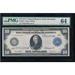 1914 $10 Cleveland Federal Reserve Note PMG 64