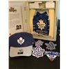 Image 1 : TORONTO MAPLE LEAFS FAN SOUVENIR LOT (STAR HANGER, BALL CAP, EMBROIDERED PATCHES)