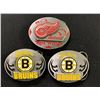 Image 1 : SISKIYOU NHL BELT BUCKLES LOT (RED WINGS, BRUINS)