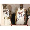 Image 2 : THE BIG THREE MULTI SIGNED FRAMED BASKETBALL PHOTO (BOSH, WADE & JAMES) W/ COA