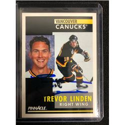 TREVOR LINDEN SIGNED PINNACLE HOCKEY CARD